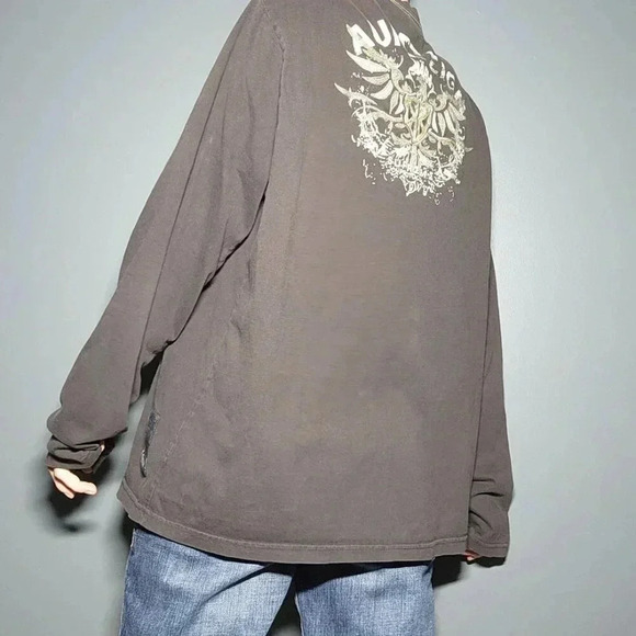 Vintage Y2K Black Karv brown / dark grey embroidered long sleeved crewneck shirt - Picture 5 of 16